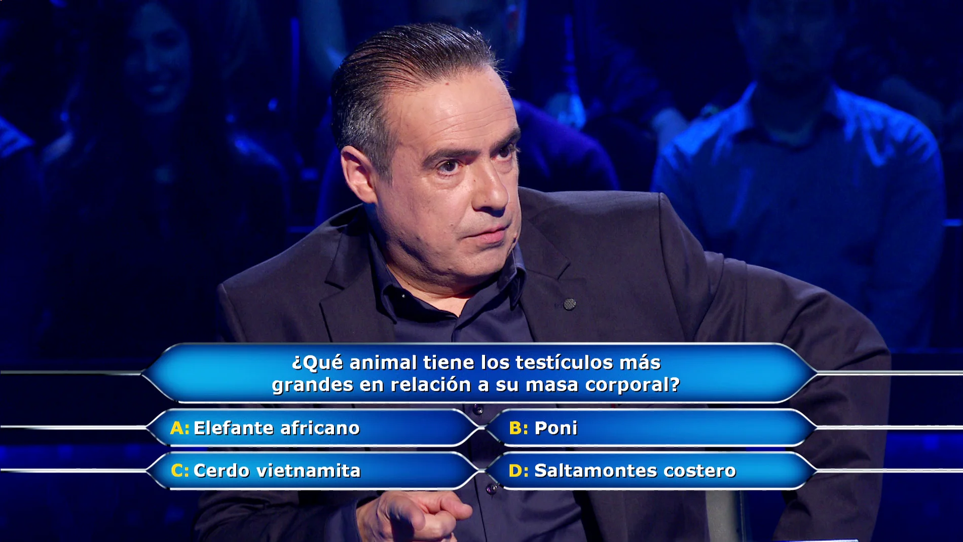 Enrique Chicote comprueba que el tamaño importa para conseguir los 5.000 euros de '¿Quién quiere ser millonario?' 