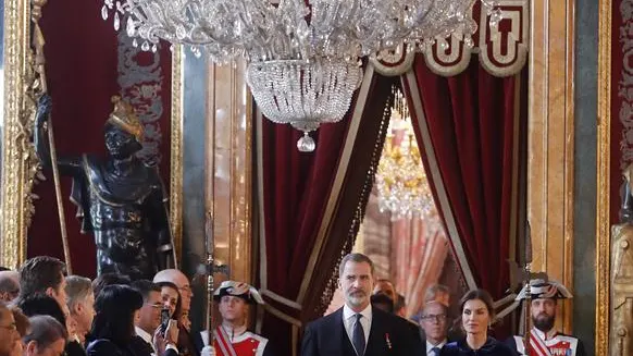 Los Reyes Felipe y Letizia en la recepci&oacute;n del cuerpo diplom&aacute;tico