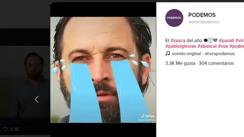 Un vídeo de la cuenta de TikTok de Podemos Un vídeo de la cuenta de TikTok de Podemos