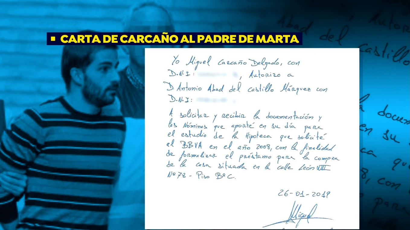 La carta de Miguel Carca&ntilde;o al padre de Marta del Castillo
