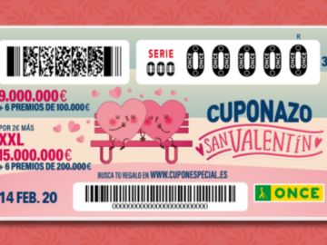 Cuponazo San Valentín 2020: Premios del sorteo del Cuponazo de San Valentín de la ONCE 2020