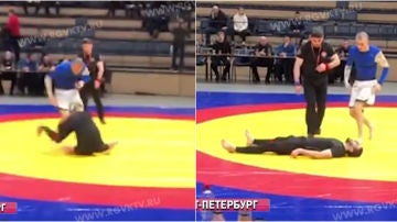 El momento de la grave lesión de Aliev Payzutdin