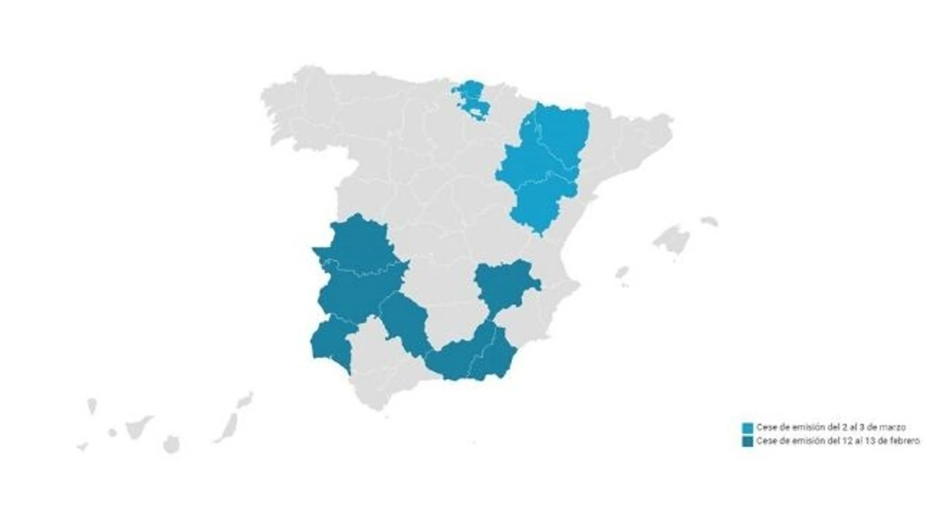 Mapa Apagón TDT Mapa Apagón TDT