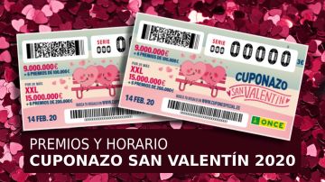 Cuponazo San Valent&iacute;n 2020: Horario y premios del Sorteo extraordinario de San Valent&iacute;n de la ONCE hoy