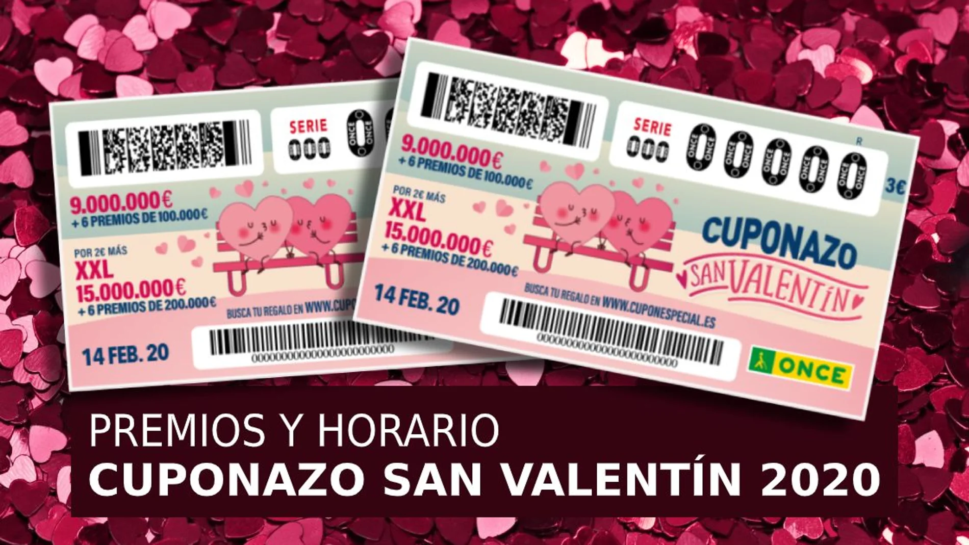 Cuponazo San Valentín 2020: Horario y premios del Sorteo extraordinario de San Valentín de la ONCE hoy Cuponazo San Valentín 2020: Horario y premios del Sorteo extraordinario de San Valentín de la ONCE hoy