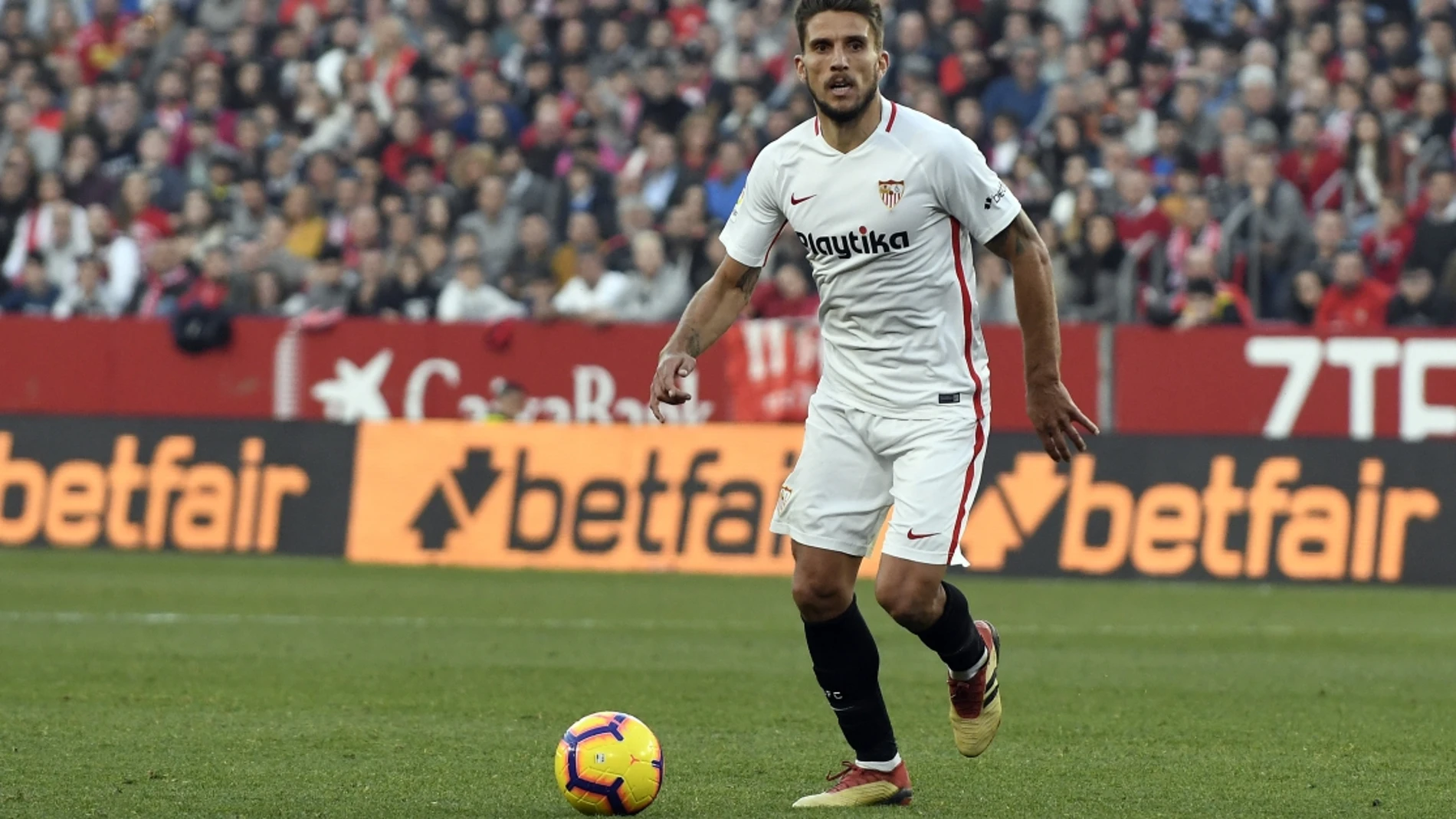 Carriço, en un partido del Sevilla F.C. Carriço, en un partido del Sevilla F.C.