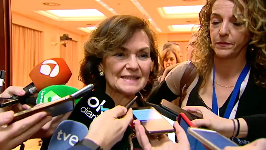 Carmen Calvo: "Entendemos la cancelaci&oacute;n del Mobile por coronavirus pero no hay una alarma para ello"