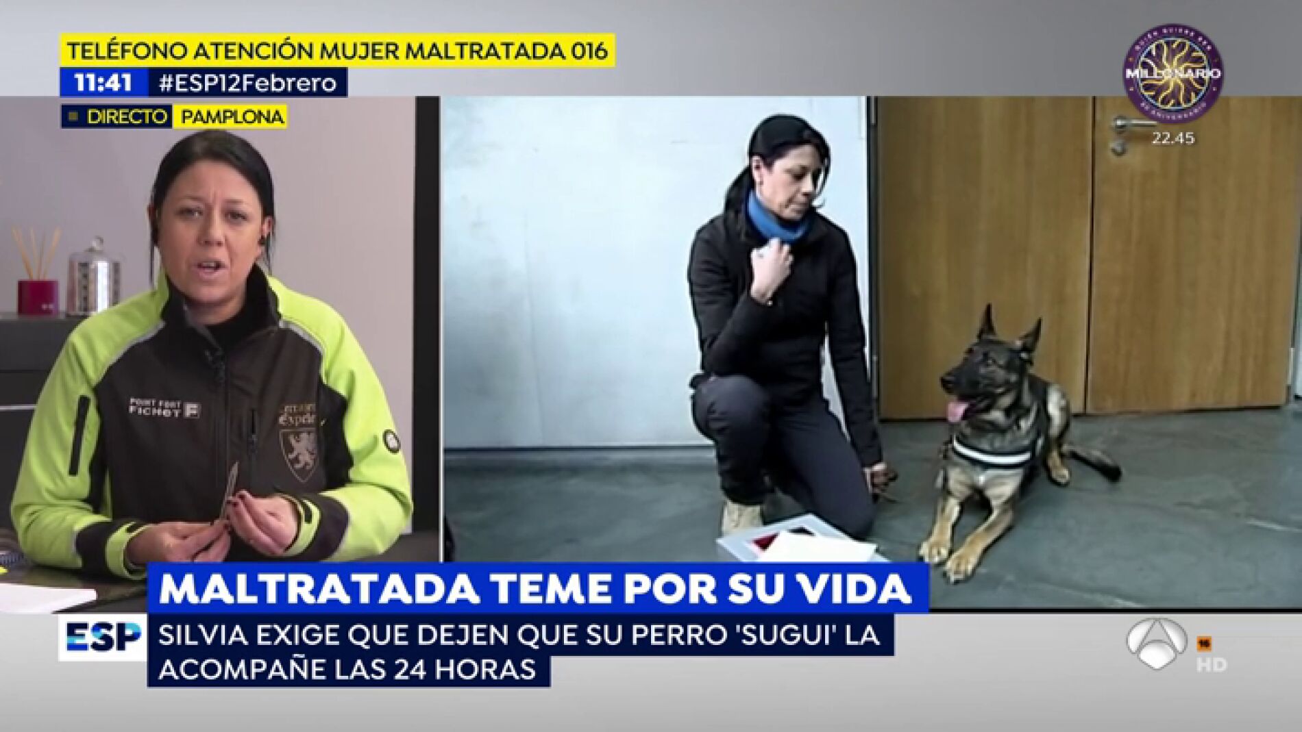 Una v&iacute;ctima de violencia de g&eacute;nero exige que dejen que su perra la acompa&ntilde;e las 24 horas para poder defenderse
