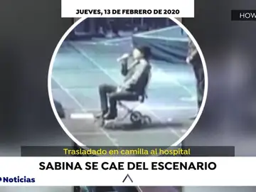 Joaquín Sabina sale en silla de ruedas a pedir perdón tras el accidente en su último concierto Joaquín Sabina sale en silla de ruedas a pedir perdón tras el accidente en su último concierto