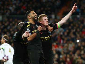 Kevin de Bruyne celebra un gol en el Bernabéu