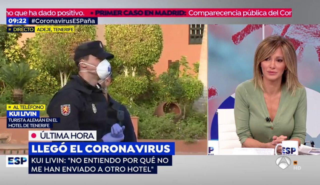 Un turista alemán del hotel de Tenerife en cuarentena por coronavirus: "Estamos peor que en la cárcel" Un turista alemán del hotel de Tenerife en cuarentena por coronavirus: "Estamos peor que en la cárcel"