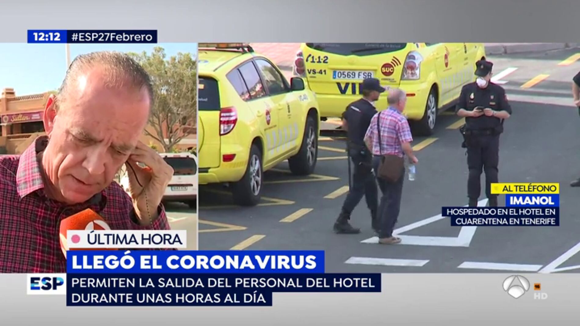 Un hu&eacute;sped del hotel en cuarentena en Tenerife: "Nadie ha venido a desinfectar, llamas a recepci&oacute;n y nadie coge el tel&eacute;fono"