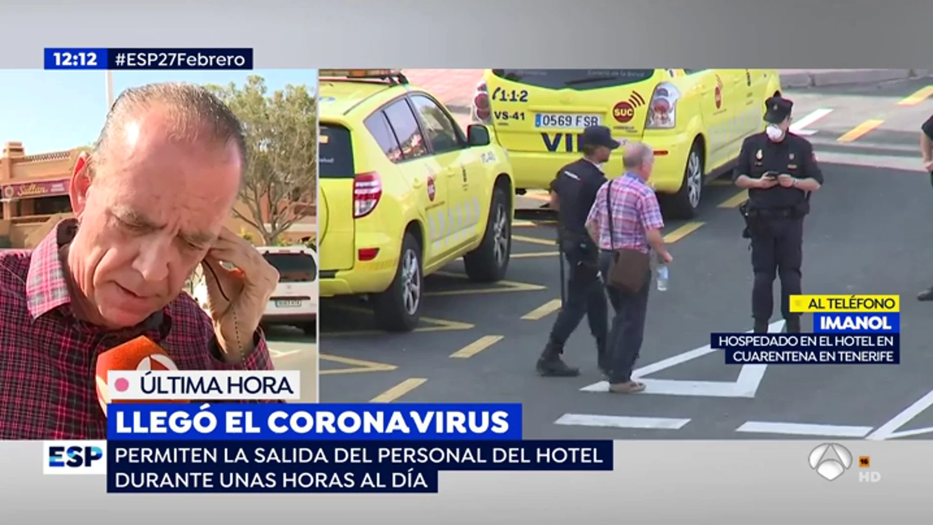 Un huésped del hotel en cuarentena en Tenerife: "Nadie ha venido a desinfectar, llamas a recepción y nadie coge el teléfono"