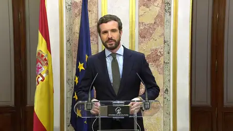 Pablo Casado: "Nunca unos presupuestos costaron tanto a una democracia" Pablo Casado: "Nunca unos presupuestos costaron tanto a una democracia"