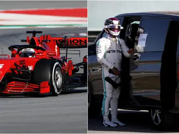 Sebastian Vettel y Lewis Hamilton, cara y cruz en los test de Montmeló Sebastian Vettel y Lewis Hamilton, cara y cruz en los test de Montmeló