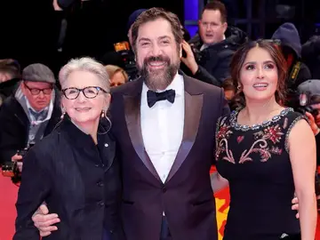 Javier Bardem, Sally Potter y Salma Hayek. Javier Bardem, Sally Potter y Salma Hayek.
