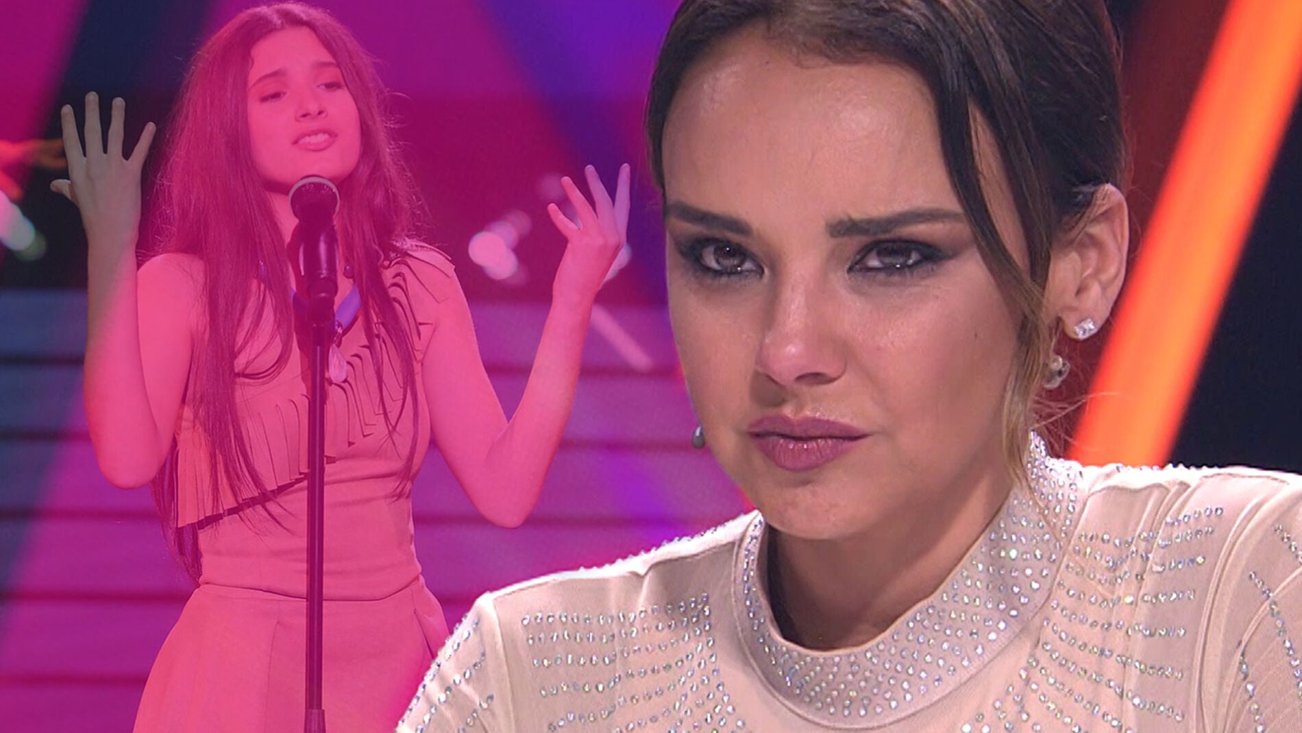 Chenoa, con ojos vidriosos, se rinde ante la actuaci&oacute;n de Irene Gil, ganadora de 'La Voz Kids'