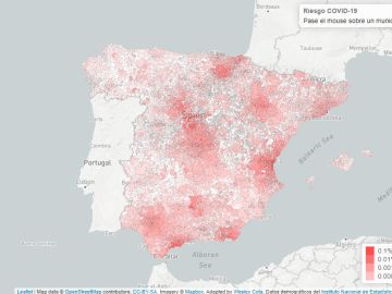 Mapa interactivo predicción coronavirus en España