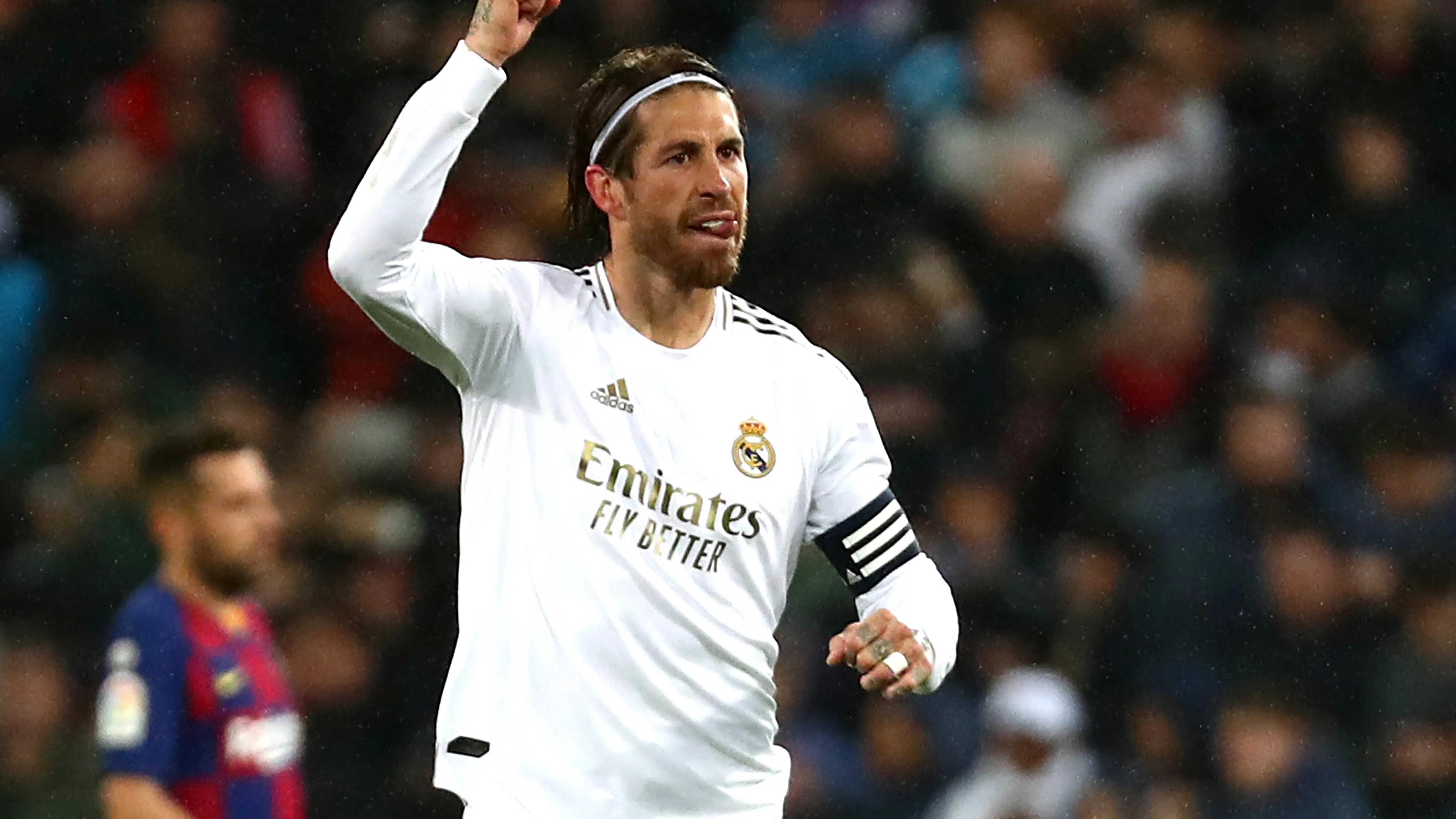 Sergio Ramos celebrando uno de los goles contra el FC Barcelona Sergio Ramos celebrando uno de los goles contra el FC Barcelona