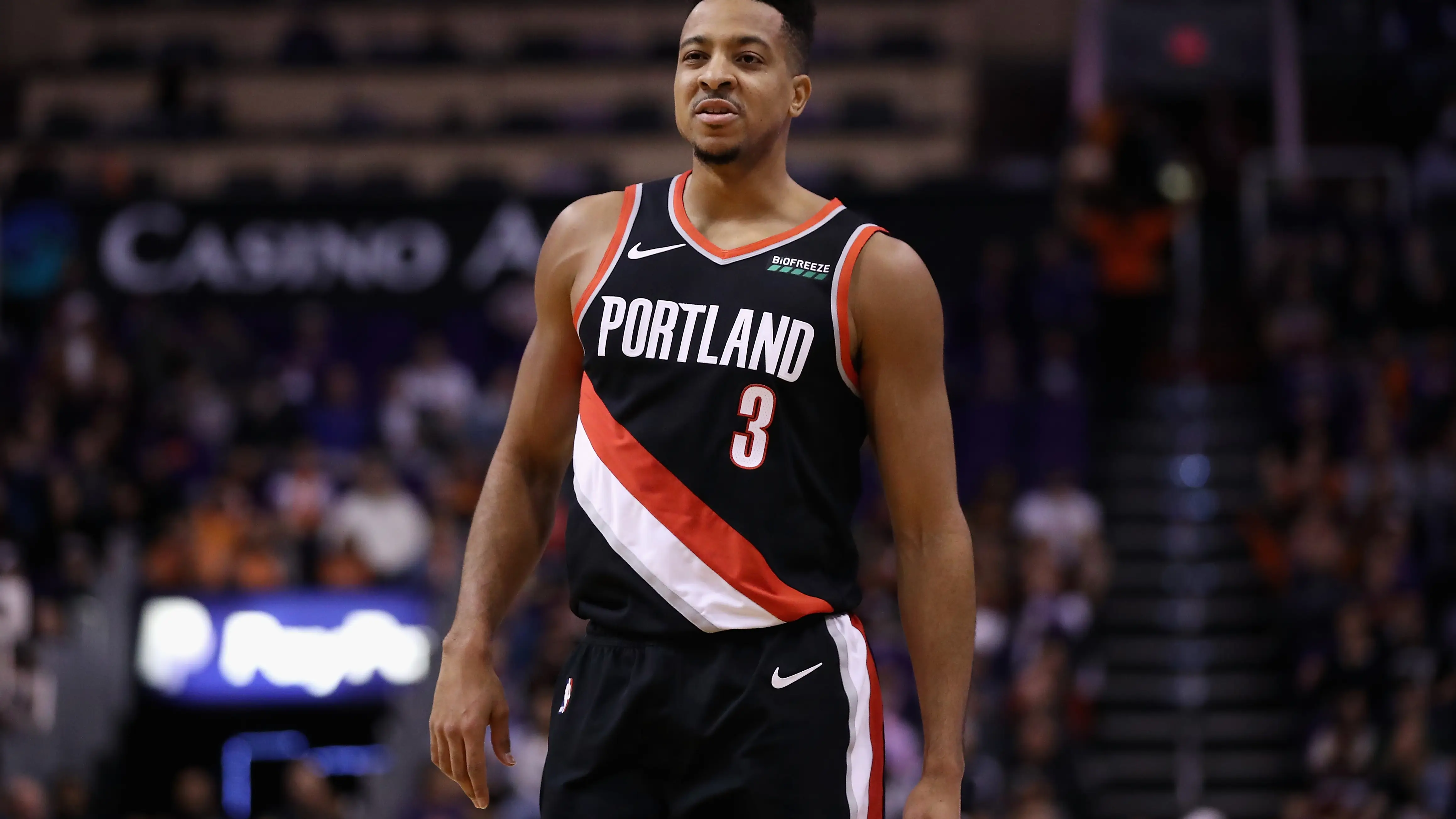 Cj McCollum en un partido con Portland