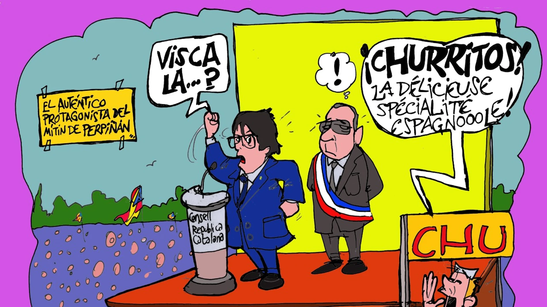 Los churros y Puigdemont, protagonistas de la viñeta de la semana Los churros y Puigdemont, protagonistas de la viñeta de la semana