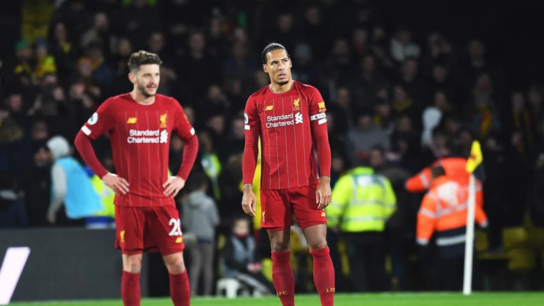 Los jugadores del Liverpool, en la derrota por 3-0 ante el Watford. Los jugadores del Liverpool, en la derrota por 3-0 ante el Watford.