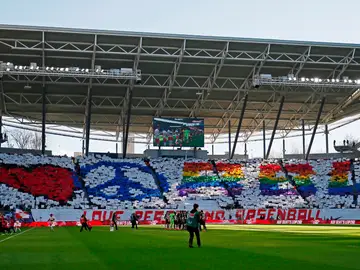 Estadio del RB Leipzig, antes del partido ante el Leverkusen Estadio del RB Leipzig, antes del partido ante el Leverkusen