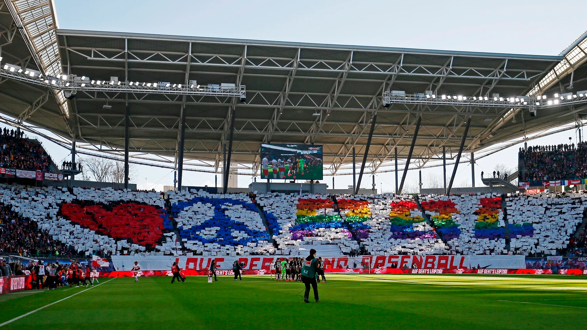 Estadio del RB Leipzig, antes del partido ante el Leverkusen Estadio del RB Leipzig, antes del partido ante el Leverkusen