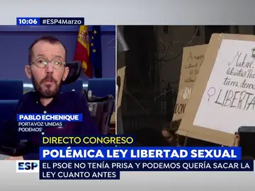 Pablo Echenique sobre las discrepancias en el gobierno por la ley de libertad sexual: "parece que hace falta que venga un machote a hacer las cosas" Pablo Echenique sobre las discrepancias en el gobierno por la ley de libertad sexual: "parece que hace falta que venga un machote a hacer las cosas"