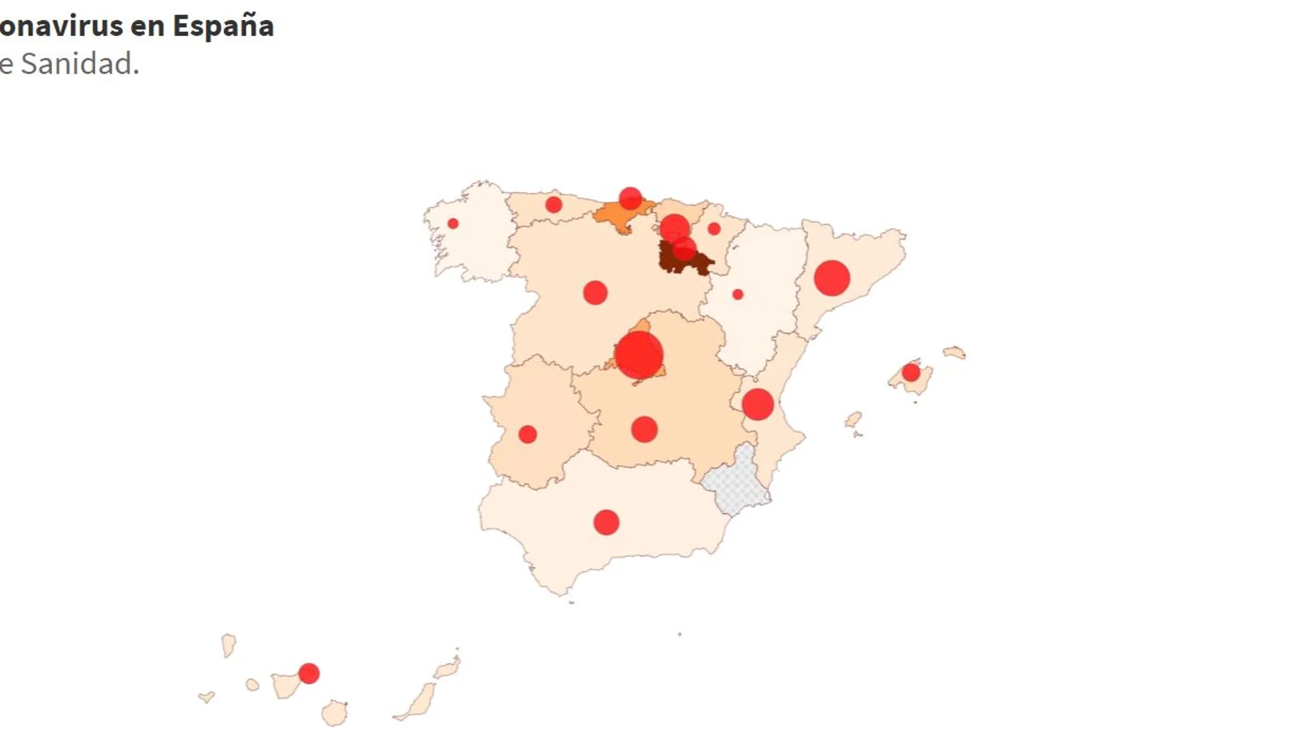 Mapa de la expansión del coronavirus en España Mapa de la expansión del coronavirus en España