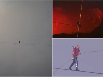 Nik Wallenda cruza el volcán Masaya sobre un cable