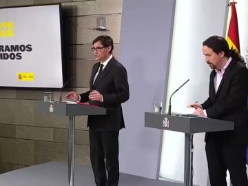 Comparecencia de Salvador Illa y Pablo Iglesias sobre la crisis del coronavirus, streaming en directo