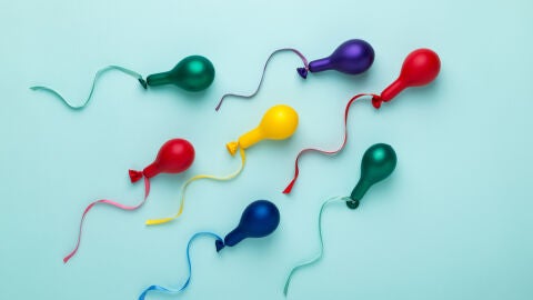 Globos simulando espermatozoides
