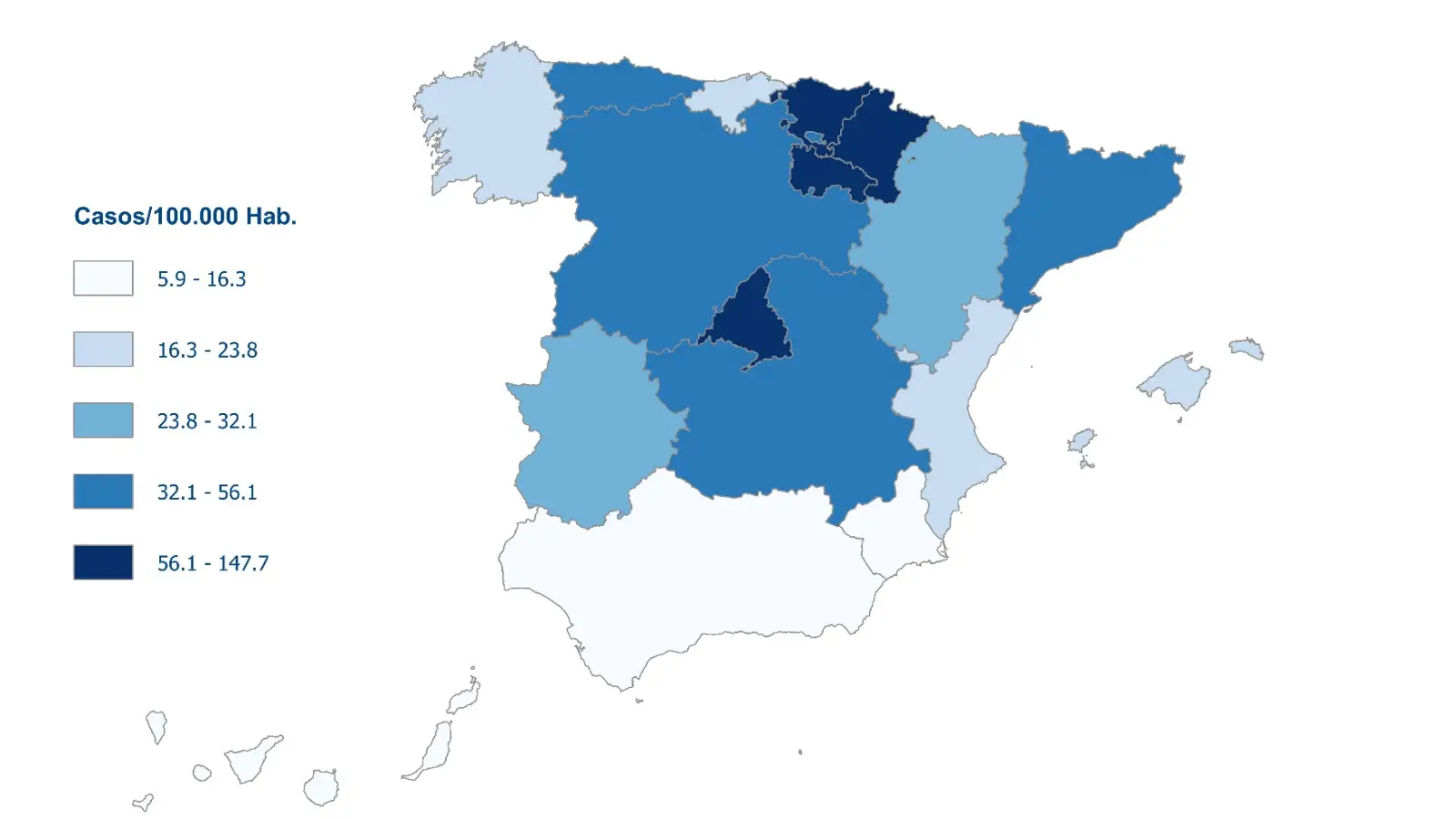Mapa de datos de coronavirus