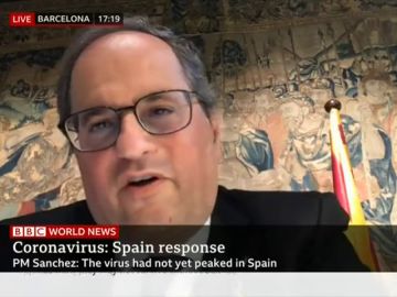 Quim Torra denuncia en la BBC que Pedro Sánchez impide un confinamiento total de Cataluña por el coronavirus