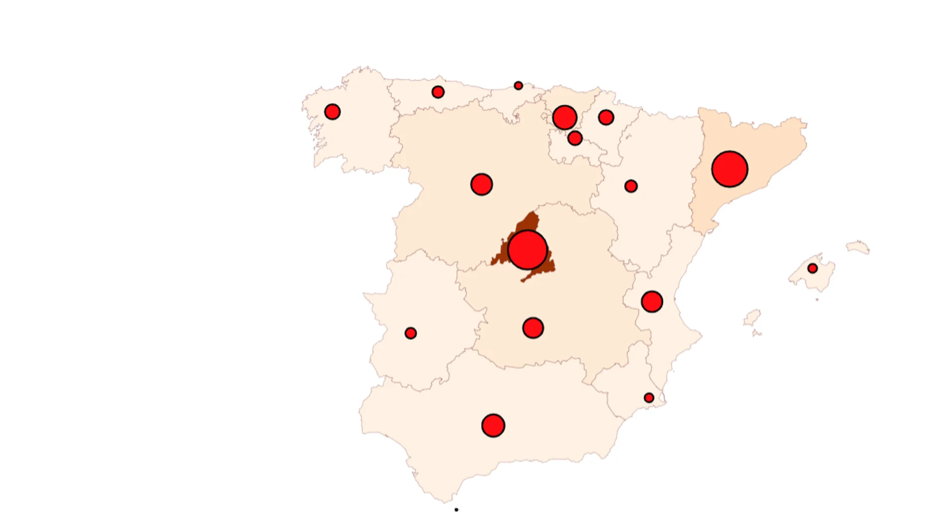 Mapa de coronavirus en España Mapa de coronavirus en España