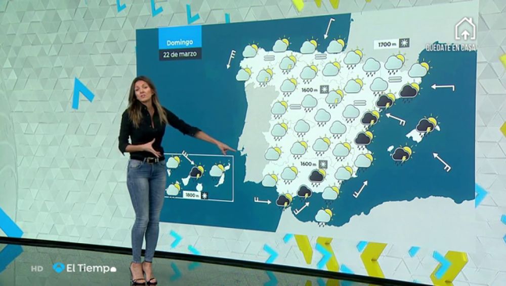 La primavera continúa este domingo con nubosidad abundante y precipitaciones en la mayor parte del país