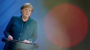 &Aacute;ngela Merkel, durante una comparecencia