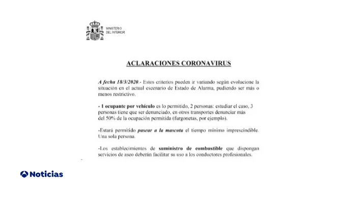 Aclaraciones coronavirus