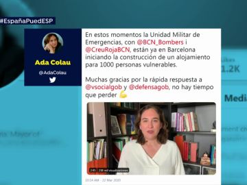 La alcaldesa de Barcelona, Ada Colau, agradece la rápida respuesta del ejército a su petición de ayuda por el coronavirus