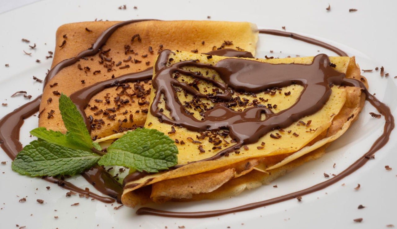 Crepes con salsa de chocolate