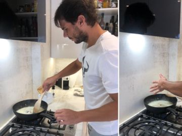 Rafa Nadal cocinando en casa