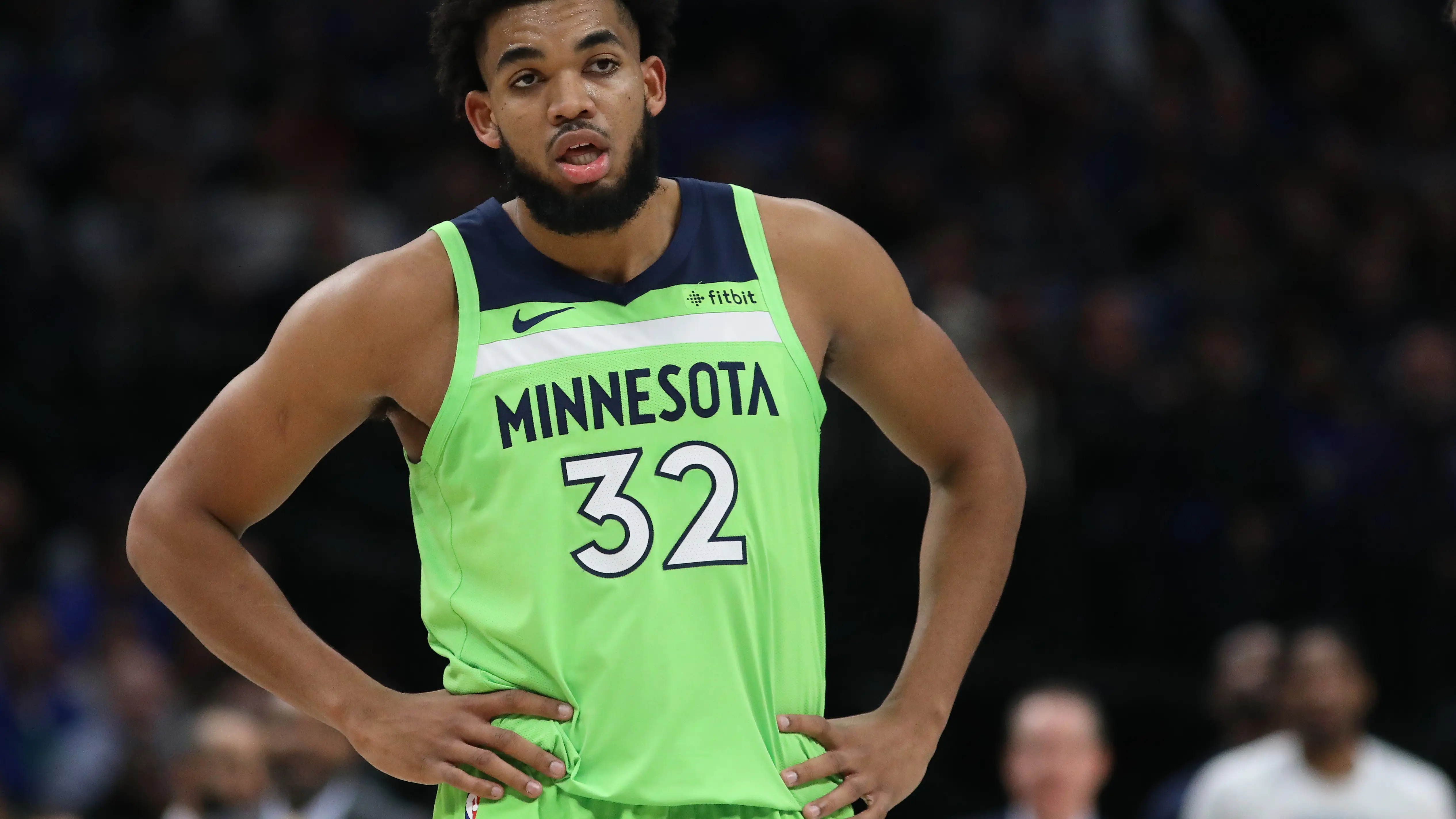 Karl-Anthony Towns, en un partido de la NBA