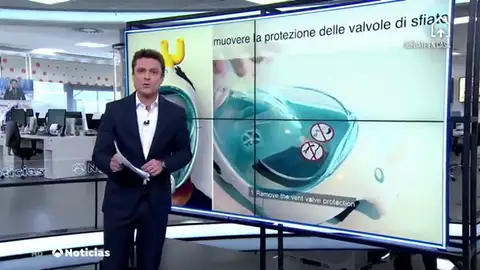Modifican unas máscaras de buceo para conectar más enfermos por coronavirus a respiradores Modifican unas máscaras de buceo para conectar más enfermos por coronavirus a respiradores