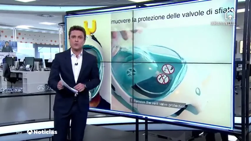 Modifican unas máscaras de buceo para conectar más enfermos por coronavirus a respiradores Modifican unas máscaras de buceo para conectar más enfermos por coronavirus a respiradores