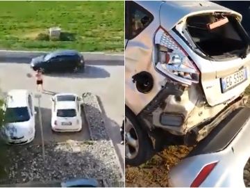 Un runner destroza un coche