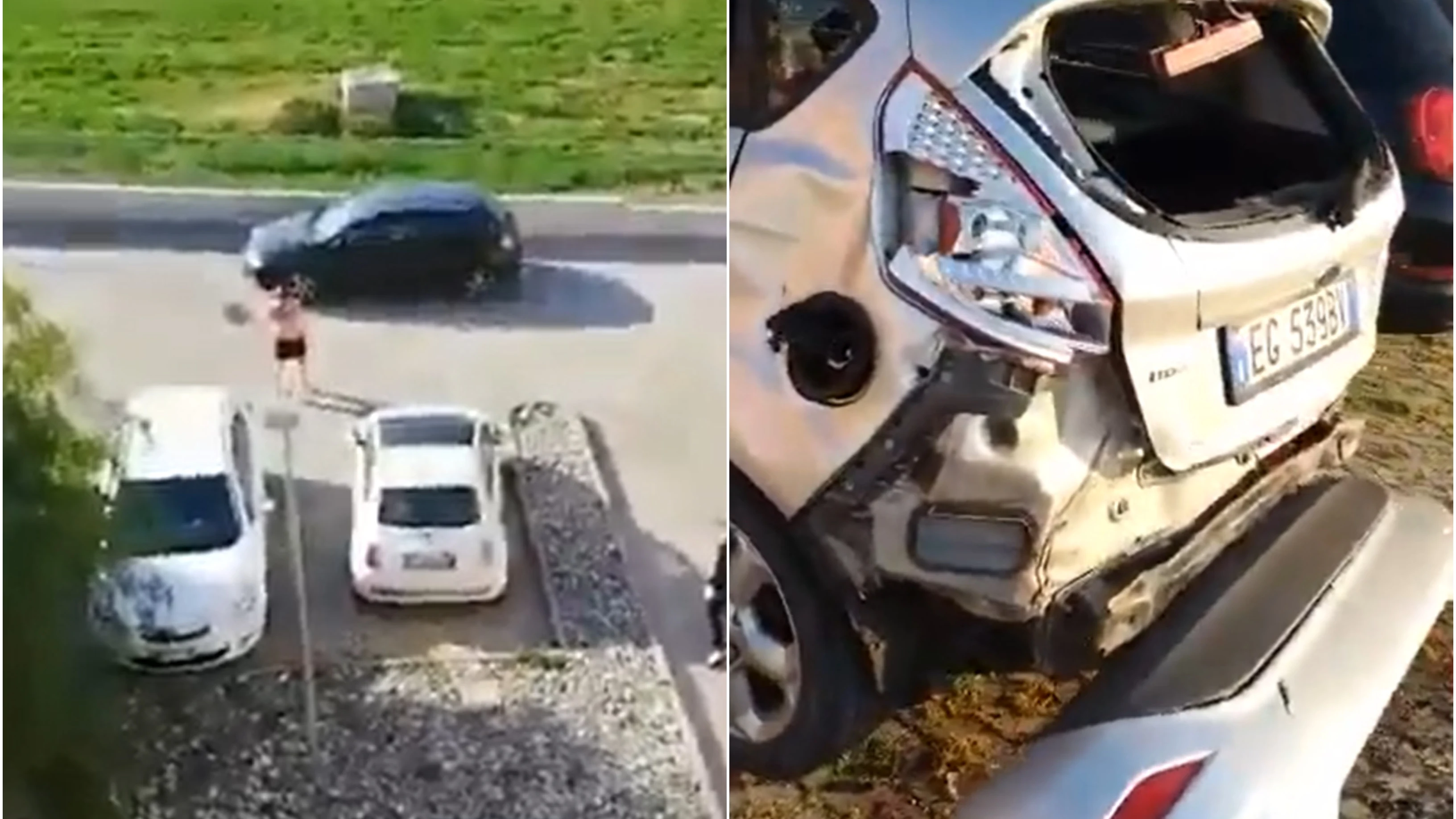 Un runner destroza un coche Un runner destroza un coche