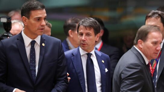  Pedro S&aacute;nchez y Giuseppe Conte 