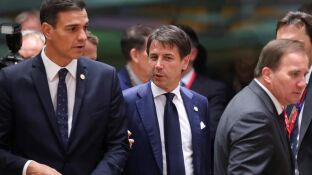El presidente del Gobierno, Pedro S&aacute;nchez, y el primer ministro italiano Giuseppe Conte en una foto de archivo