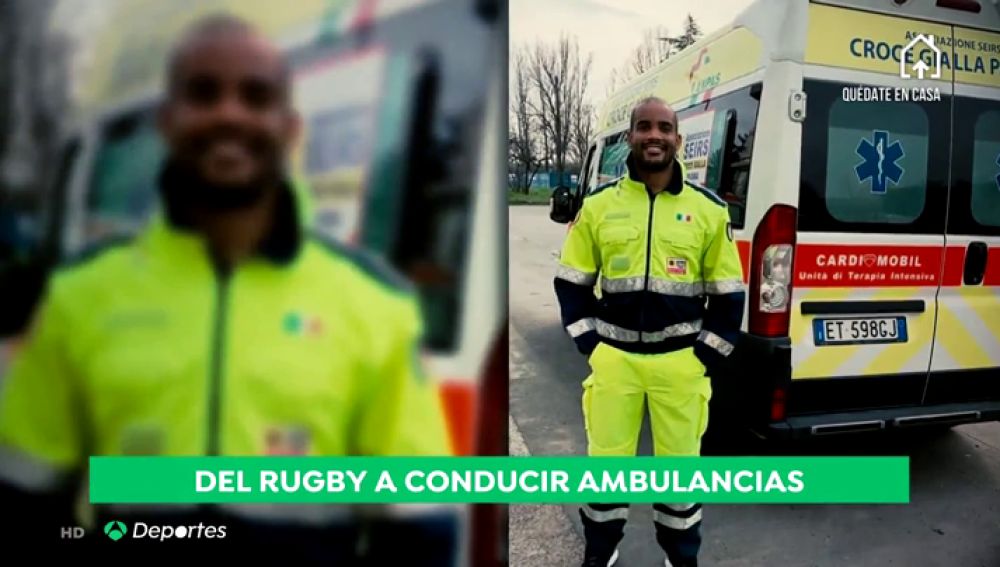 Maxime Mbandà, del rugby a conducir una ambulancia en la crisis del coronavirus en Italia: "La situación es bastante preocupante"